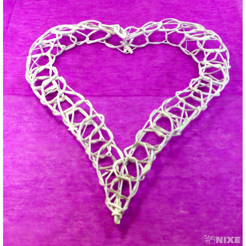 SRDCE RATTAN 60cm*BÍLÁ