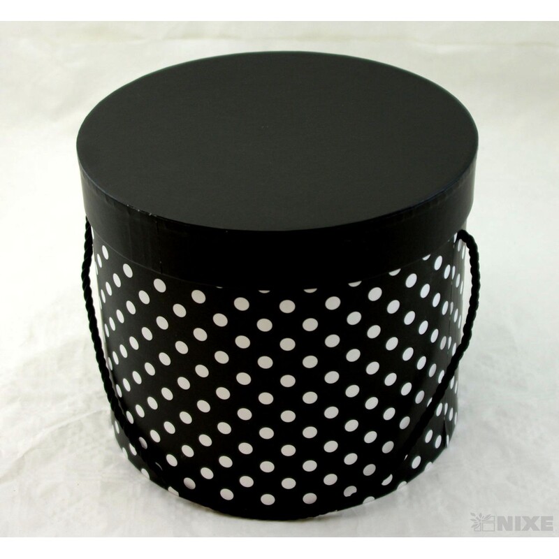 KVĚTINOVÝ BOX PUNTÍK 3ks pr. 21x18cm 18,5x15,5 15x13*ČERNÁ