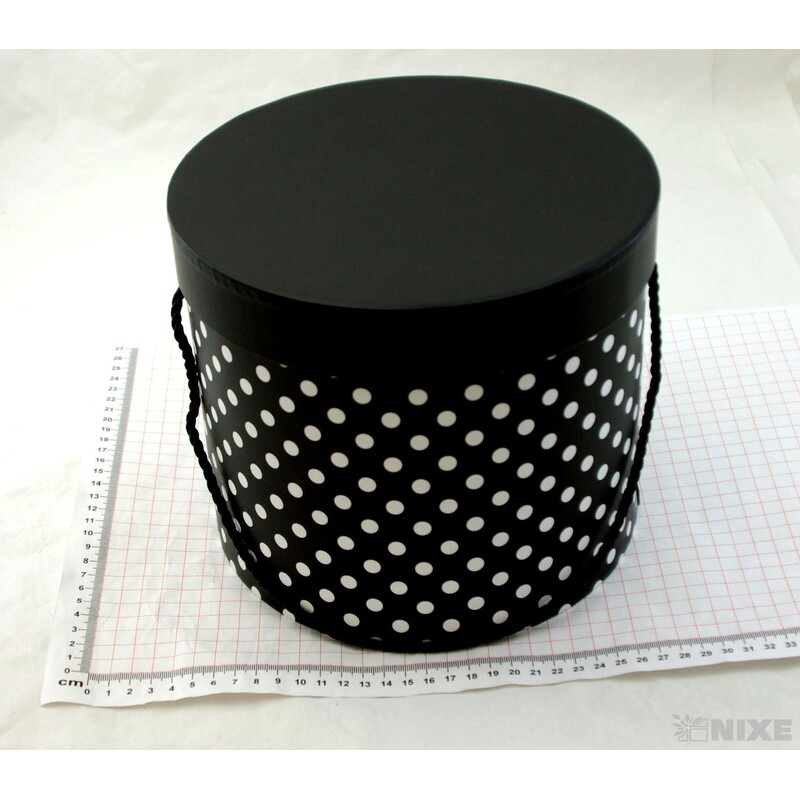 KVĚTINOVÝ BOX PUNTÍK 3ks pr. 21x18cm 18,5x15,5 15x13*ČERNÁ