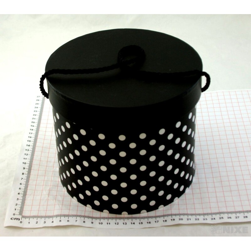 KVĚTINOVÝ BOX PUNTÍK 3ks pr. 21x18cm 18,5x15,5 15x13*ČERNÁ