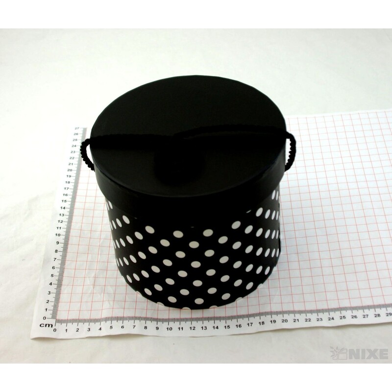 KVĚTINOVÝ BOX PUNTÍK 3ks pr. 21x18cm 18,5x15,5 15x13*ČERNÁ