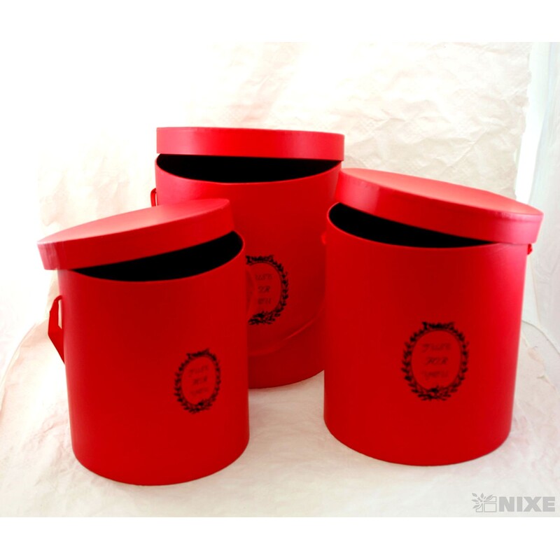 KVĚTINOVÝ BOX pr. 23x27cm 21x25 20x23*ČERVENÁ