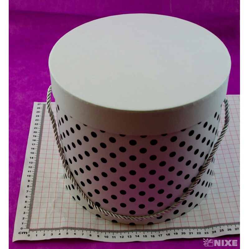 KVĚTINOVÝ BOX PUNTÍK 3ks pr. 21x18cm 18,5x15,5 15x13*BÍLÁ