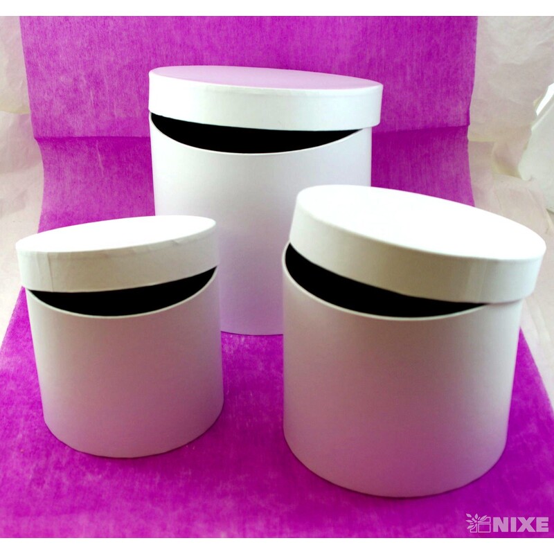 KVĚTINOVÝ BOX 3ks pr. 21x18cm 18,5x15,5 15x13*BÍLÁ