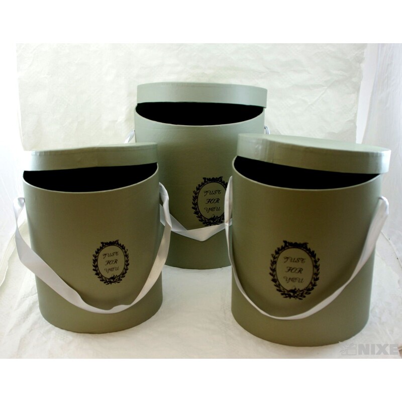 KVĚTINOVÝ BOX pr. 23x27cm 21x25 20x23*ŠEDÁ