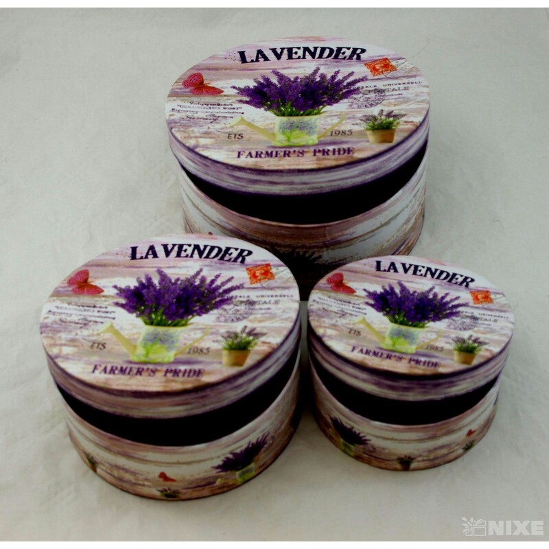 KRABICE 3ks pr. 19X8cm 17x6 13x5*FIALOVÁ