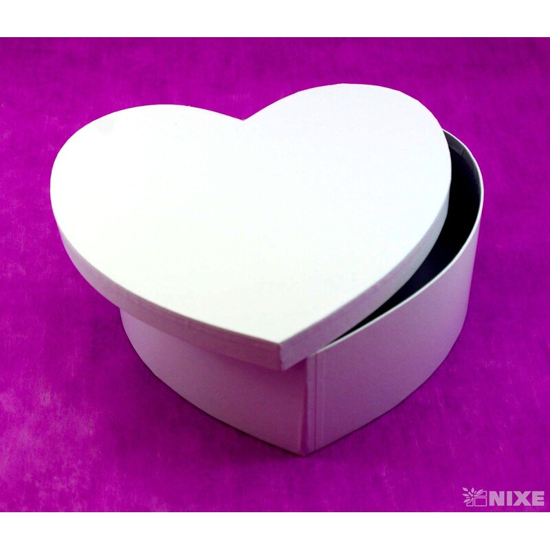 KRABICE SRDCE 3ks 28x11cm 24x10 20x8,5*BÍLÁ