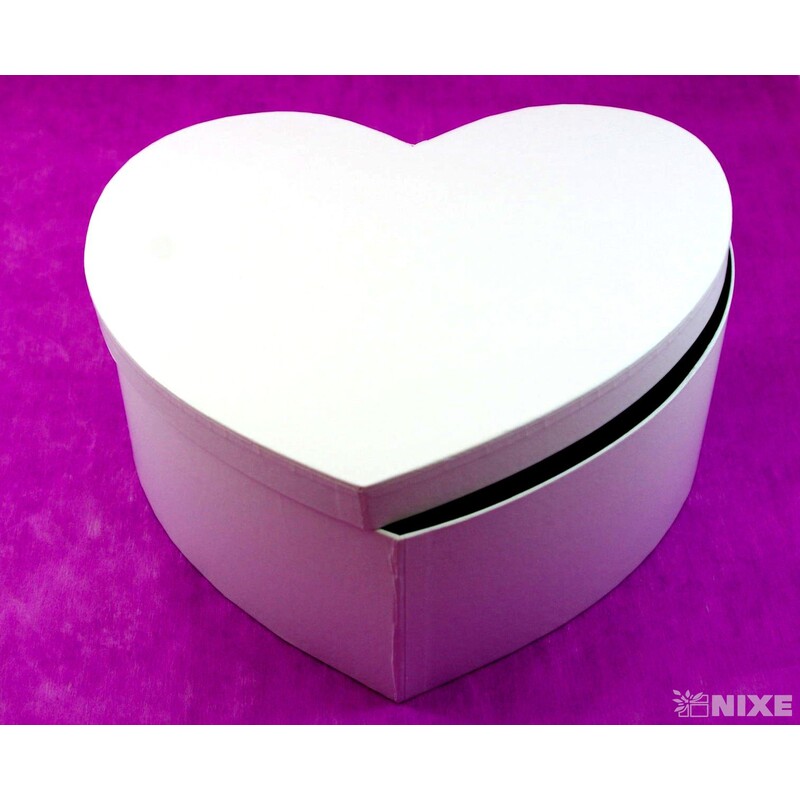 KRABICE SRDCE 3ks 28x11cm 24x10 20x8,5*BÍLÁ