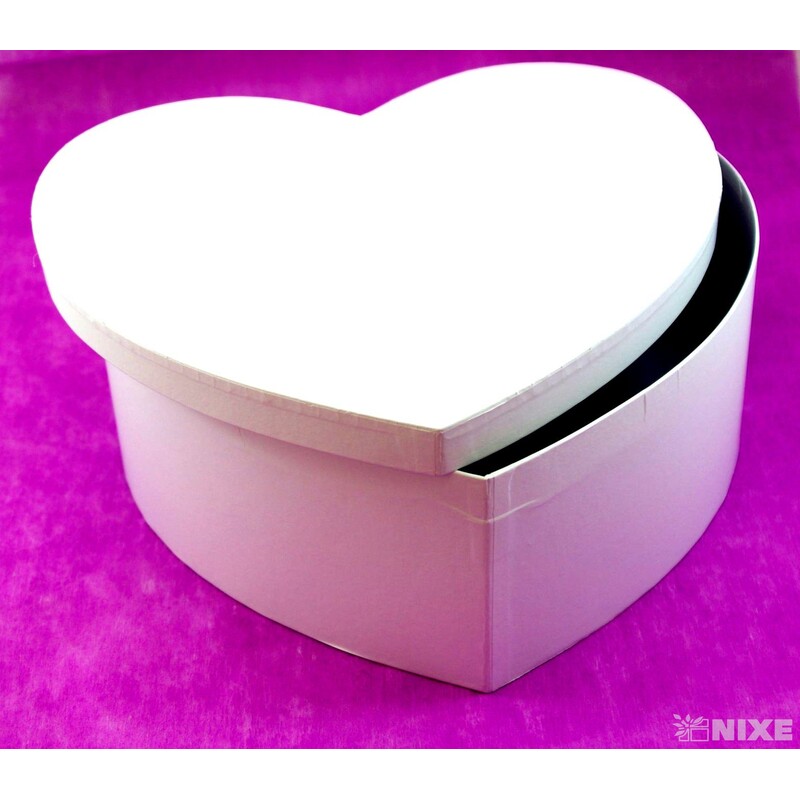 KRABICE SRDCE 3ks 28x11cm 24x10 20x8,5*BÍLÁ