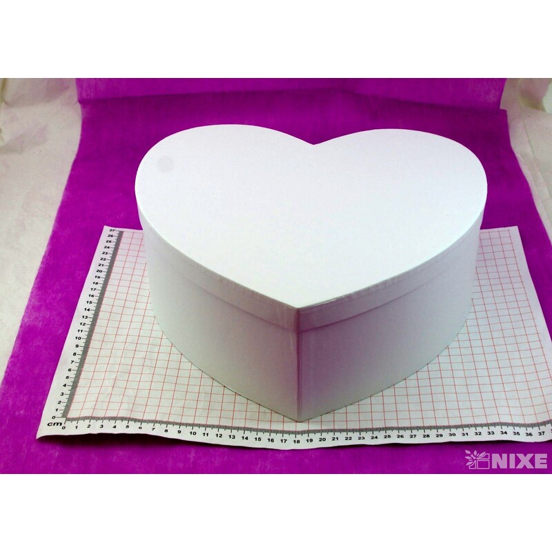 KRABICE SRDCE 3ks 28x11cm 24x10 20x8,5*BÍLÁ