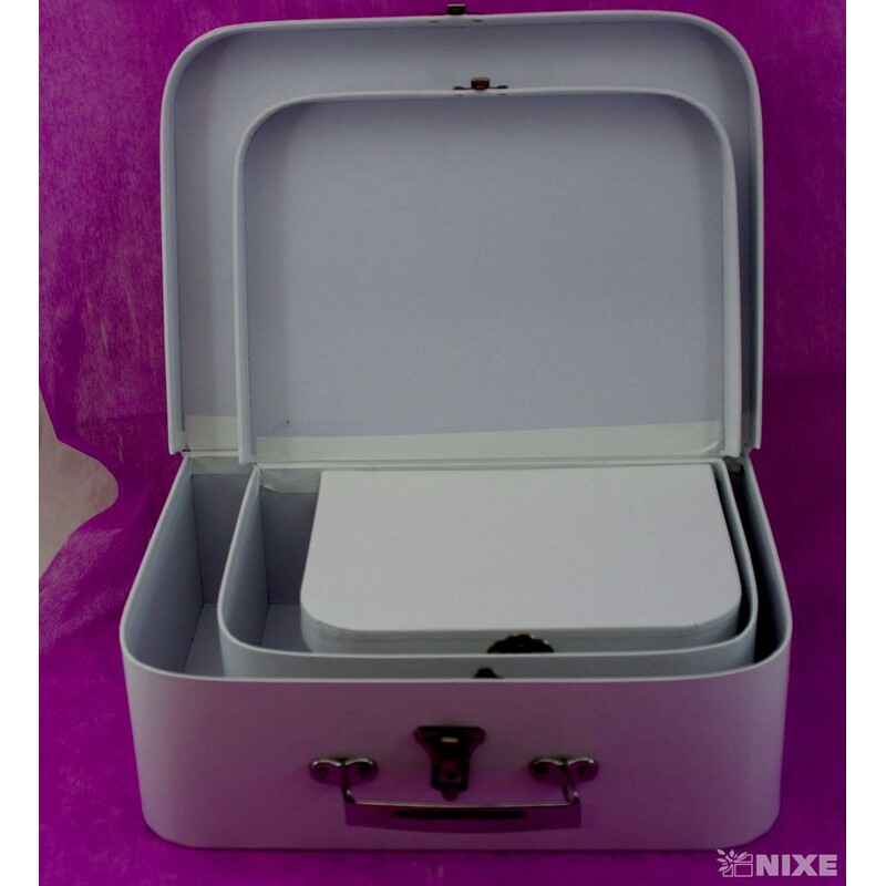 KUFŘÍK 3ks 29x21x9,5cm 24x18x8,5 19x15x8*BÍLÁ