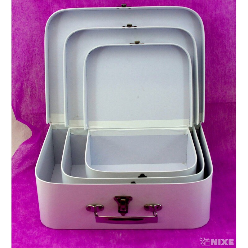 KUFŘÍK 3ks 29x21x9,5cm 24x18x8,5 19x15x8*BÍLÁ