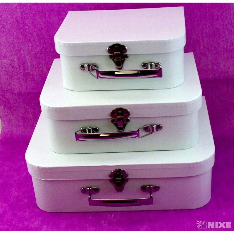 KUFŘÍK 3ks 29x21x9,5cm 24x18x8,5 19x15x8*BÍLÁ