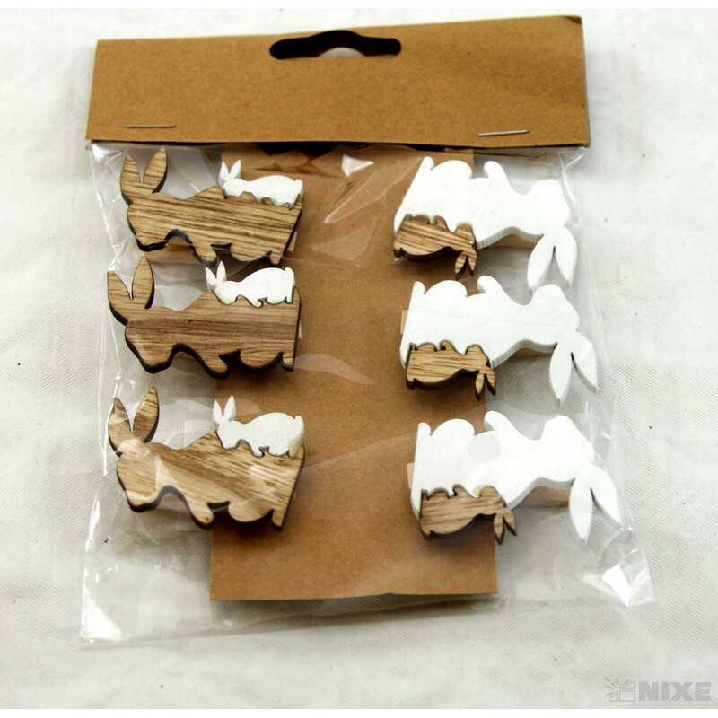 KOLÍČKY ZAJÍC 4,5cm 6ks