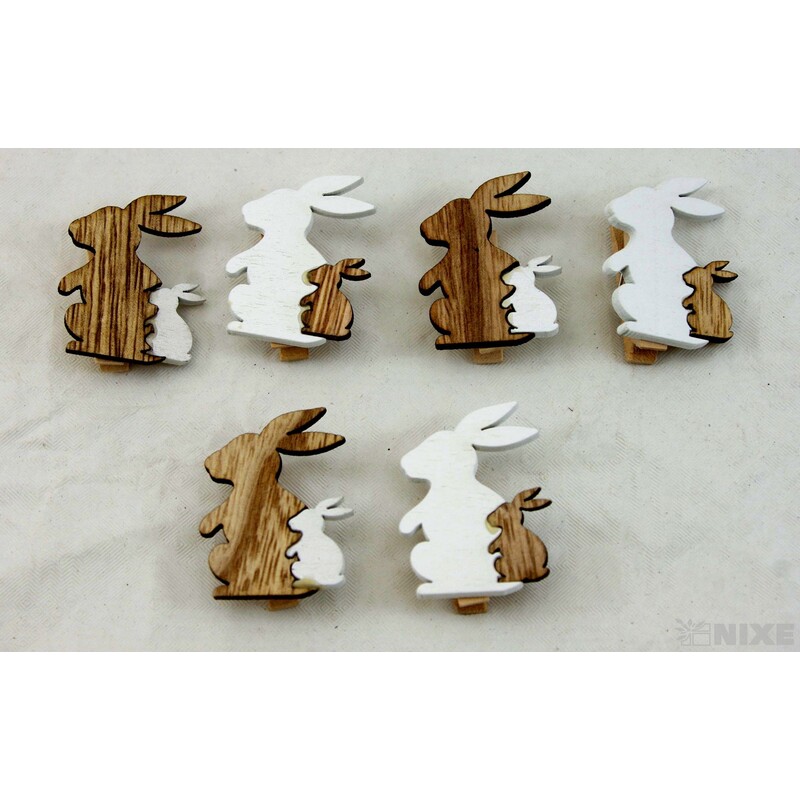 KOLÍČKY ZAJÍC 4,5cm 6ks