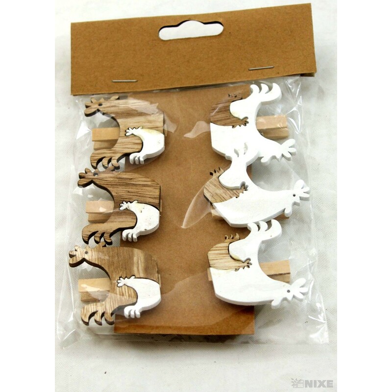 KOLÍČKY SLEPIČKA 4cm 6ks