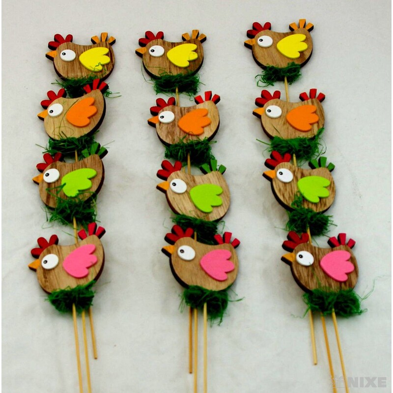 ZÁPICH SLEPICE 5,5x25cm 12ks*MIX BAREV