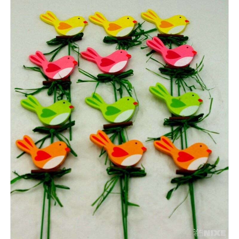 ZÁPICH PTÁČEK 8x24cm 12ks*MIX BAREV