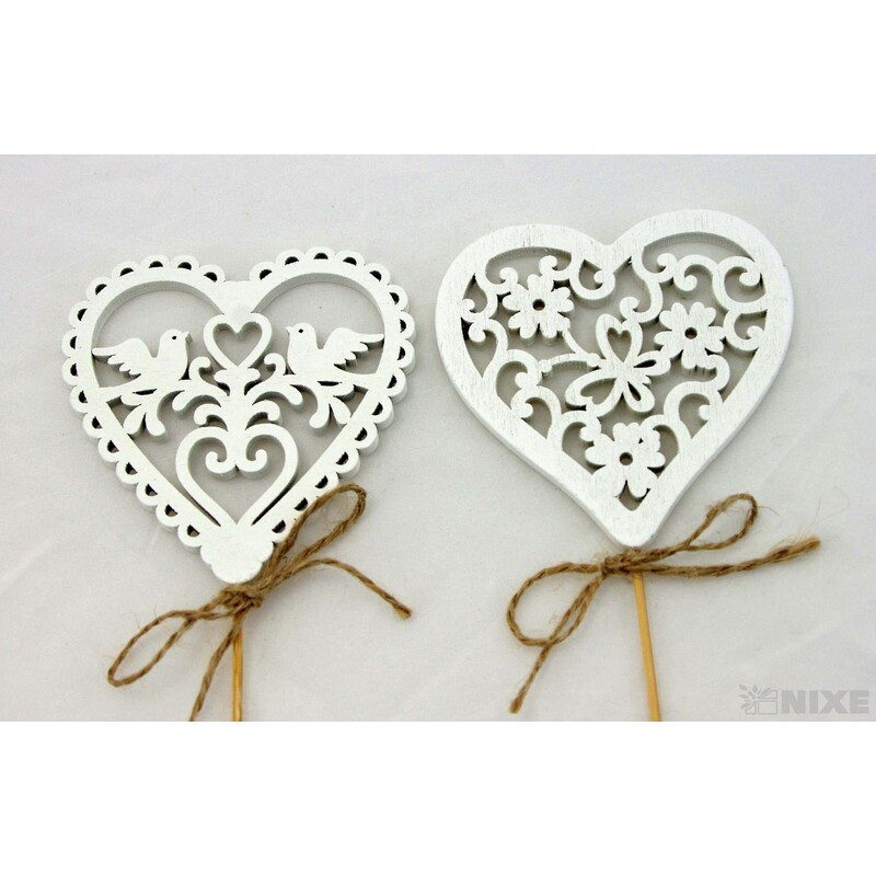 ZÁPICH SRDCE 8x29cm 10ks*BÍLÁ