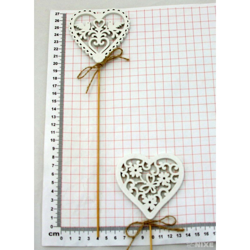 ZÁPICH SRDCE 8x29cm 10ks*BÍLÁ