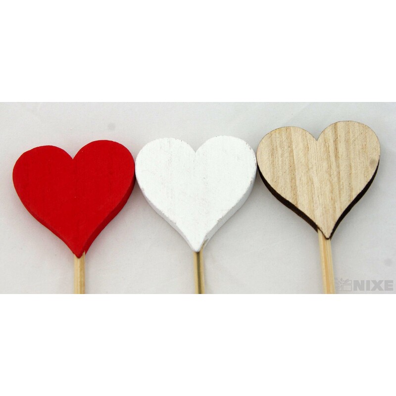 ZÁPICH SRDCE 5x26cm 10ks*MIX BAREV