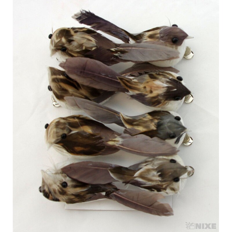 PTÁČEK  KLIPS 10cm 8ks*PŘÍRODNÍ