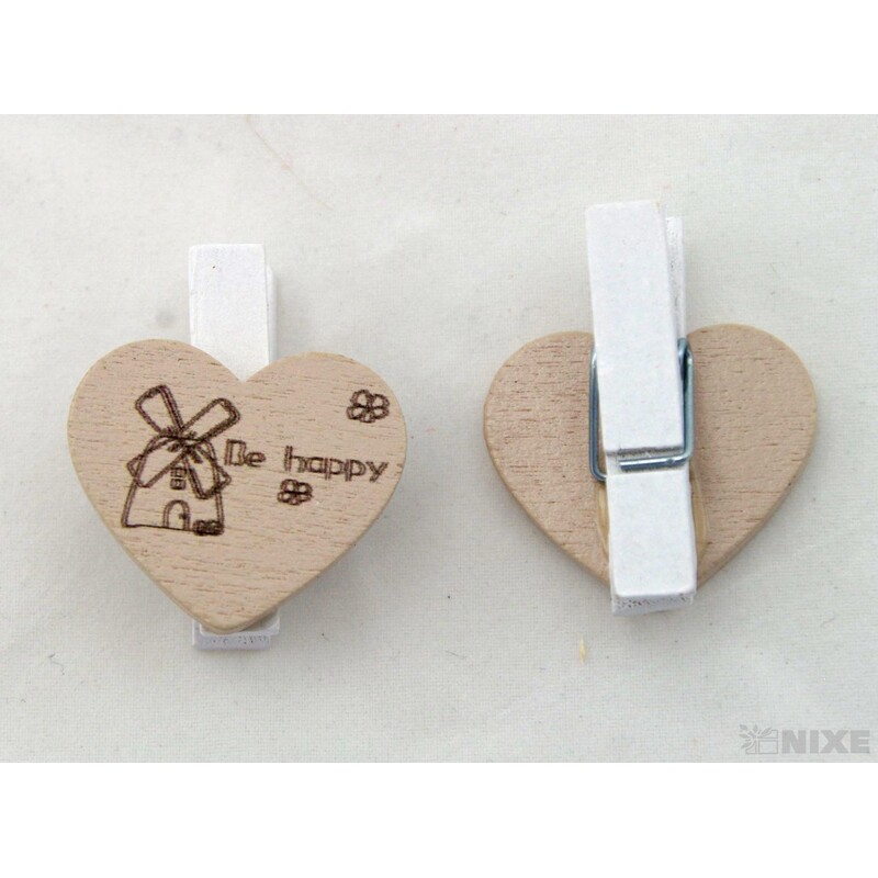 KOLÍČEK SRDCE 2,5x3,5cm 6ks*HNĚDÁ SV.