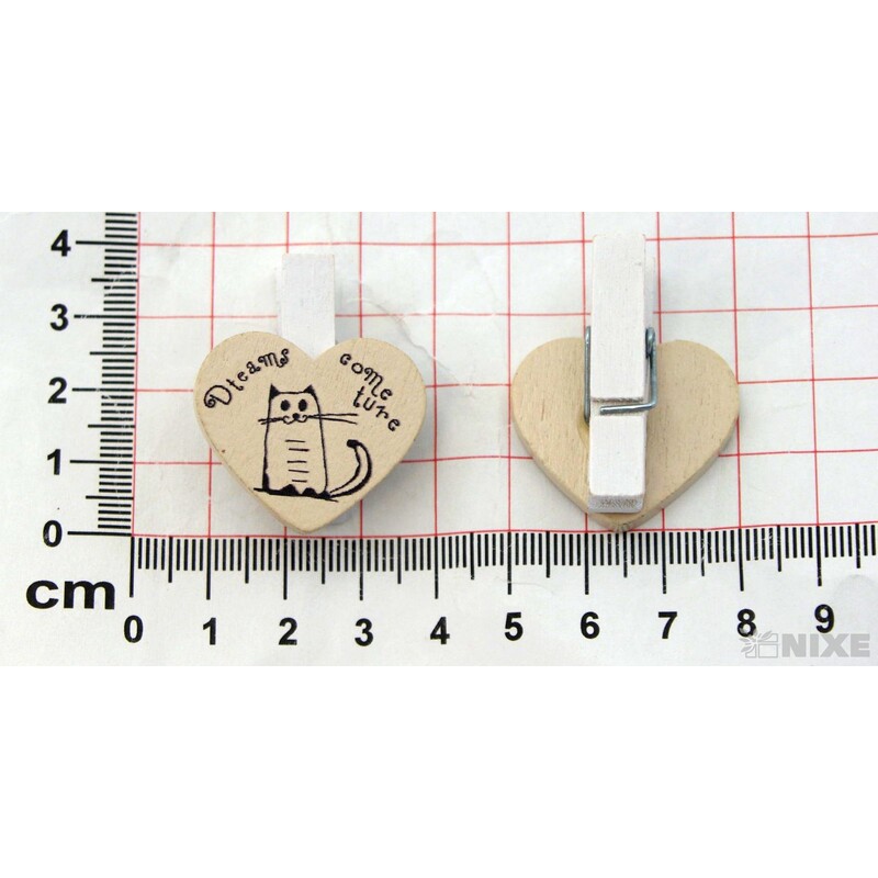 KOLÍČEK SRDCE 2,5x3,5cm 6ks*KRÉMOVÁ