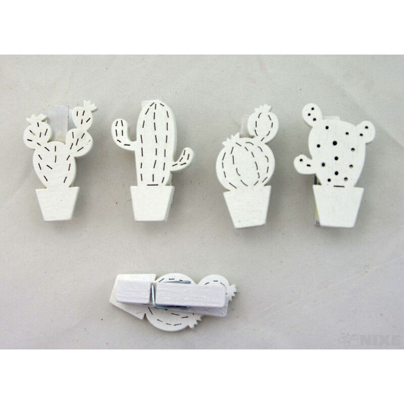 KAKTUS NA KOLÍČKU 4x3,5cm 6ks*BÍLÁ