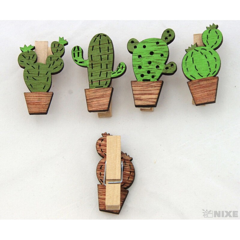 KOLÍČEK KAKTUS 4x3,5cm 6ks*ZELENÁ