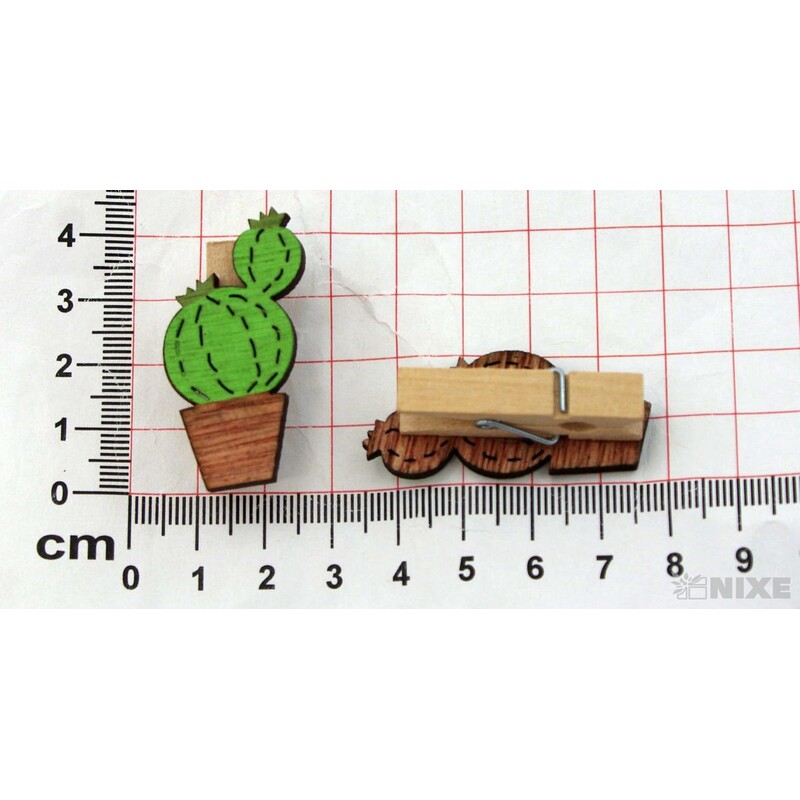 KOLÍČEK KAKTUS 4x3,5cm 6ks*ZELENÁ