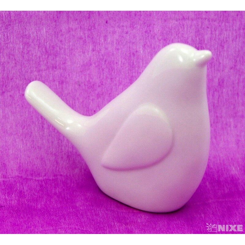 PTÁČEK KERAMIKA 10x10cm*BÍLÁ