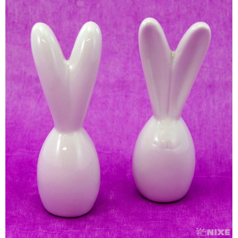 ZAJÍC KERAMIKA 14x4,5cm*BÍLÁ