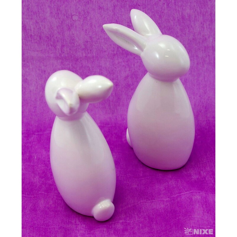 ZAJÍC KERAMIKA 16x8cm*BÍLÁ