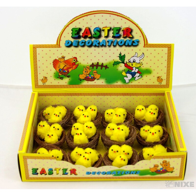 KUŘÁTKA HNÍZDO 2x5cm 12ks*ŽLUTÁ