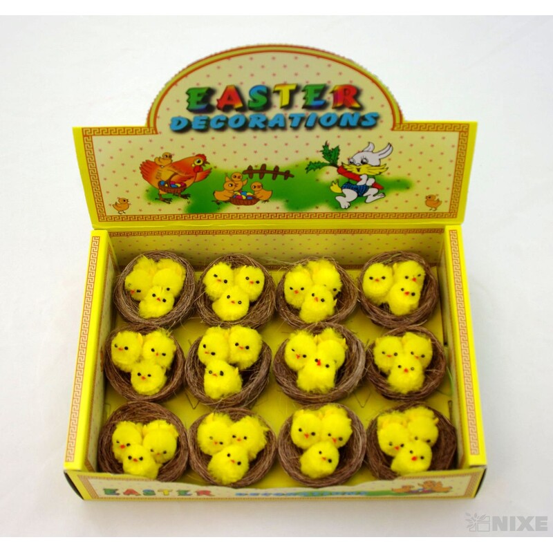 KUŘÁTKA HNÍZDO 2x5cm 12ks*ŽLUTÁ