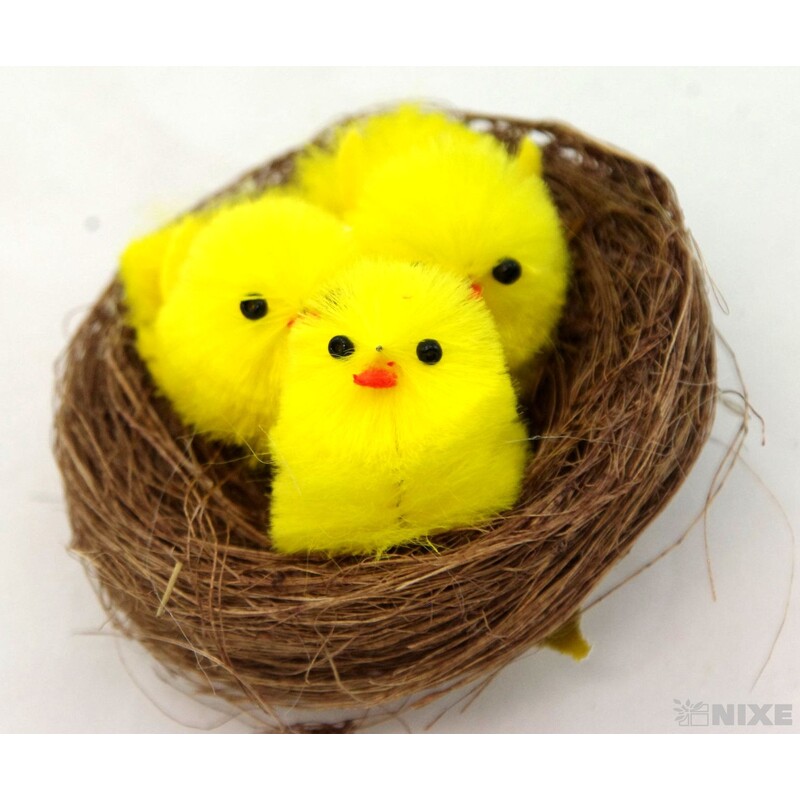 KUŘÁTKA HNÍZDO 2x5cm 12ks*ŽLUTÁ