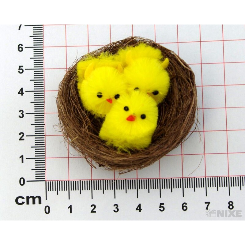 KUŘÁTKA HNÍZDO 2x5cm 12ks*ŽLUTÁ