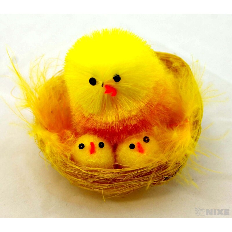 KUŘÁTKA HNÍZDO 5x7cm 6ks*ŽLUTÁ