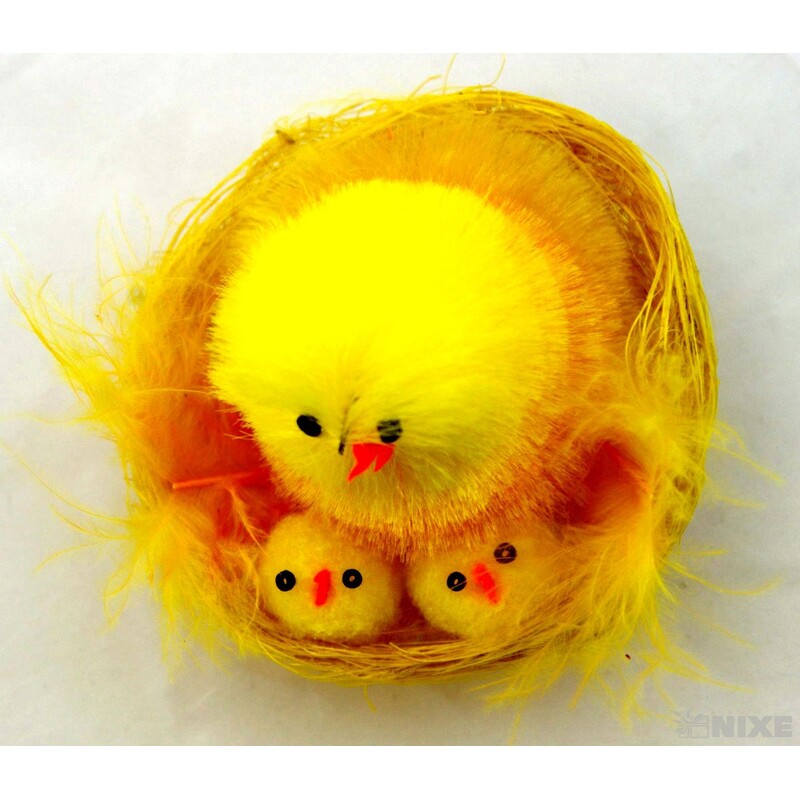 KUŘÁTKA HNÍZDO 5x7cm 6ks*ŽLUTÁ