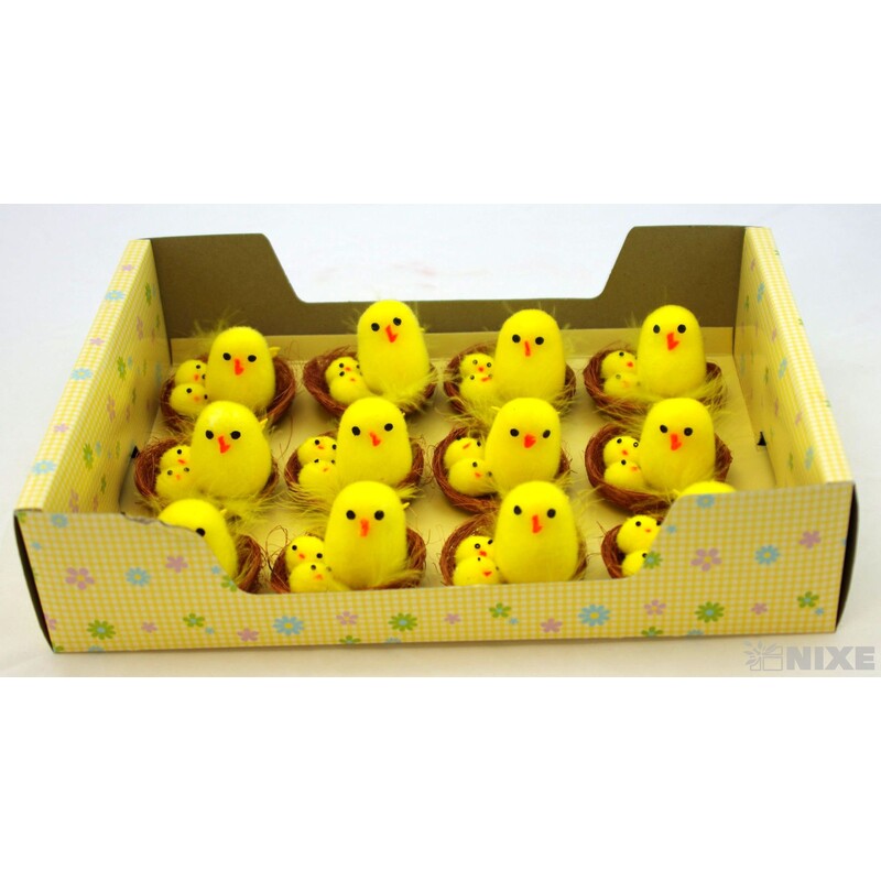 KUŘÁTKA HNÍZDO 4x6cm 12ks*ŽLUTÁ