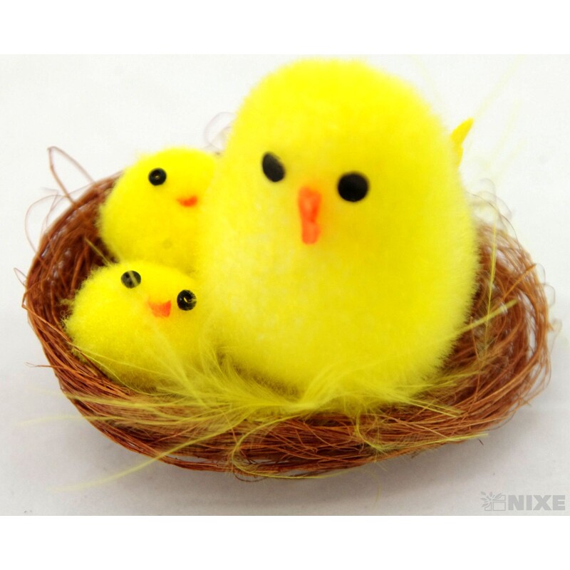 KUŘÁTKA HNÍZDO 4x6cm 12ks*ŽLUTÁ