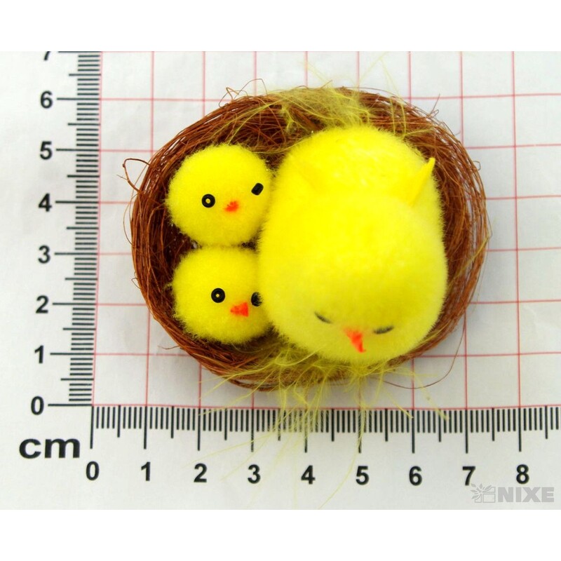 KUŘÁTKA HNÍZDO 4x6cm 12ks*ŽLUTÁ