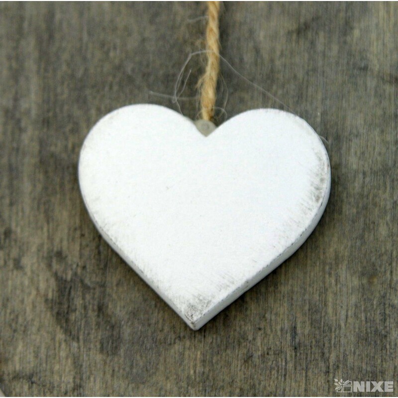 ZÁVĚS SRDCE DŘEVO 28cm*ŠEDÁ