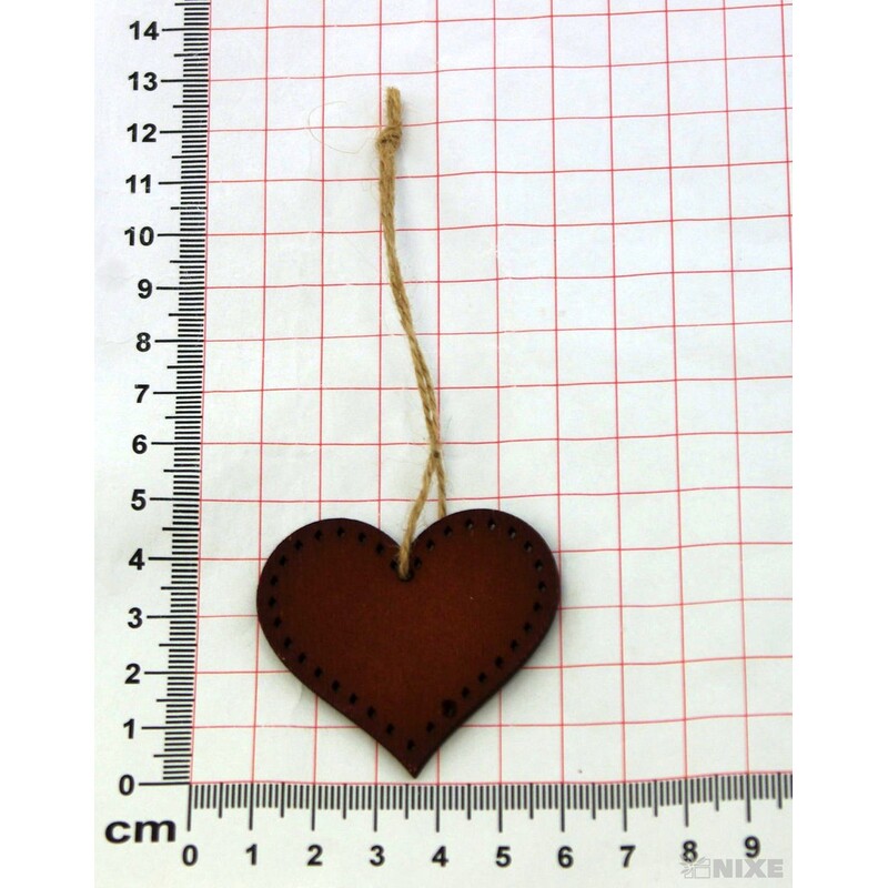 ZÁVĚS SRDCE DŘEVO 10ks 4,5cm*HNĚDÁ