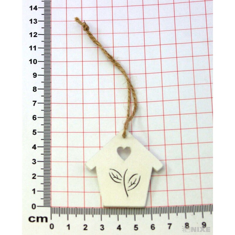 ZÁVĚS BUDKA DŘEVO 10ks 5cm*BÍLÁ