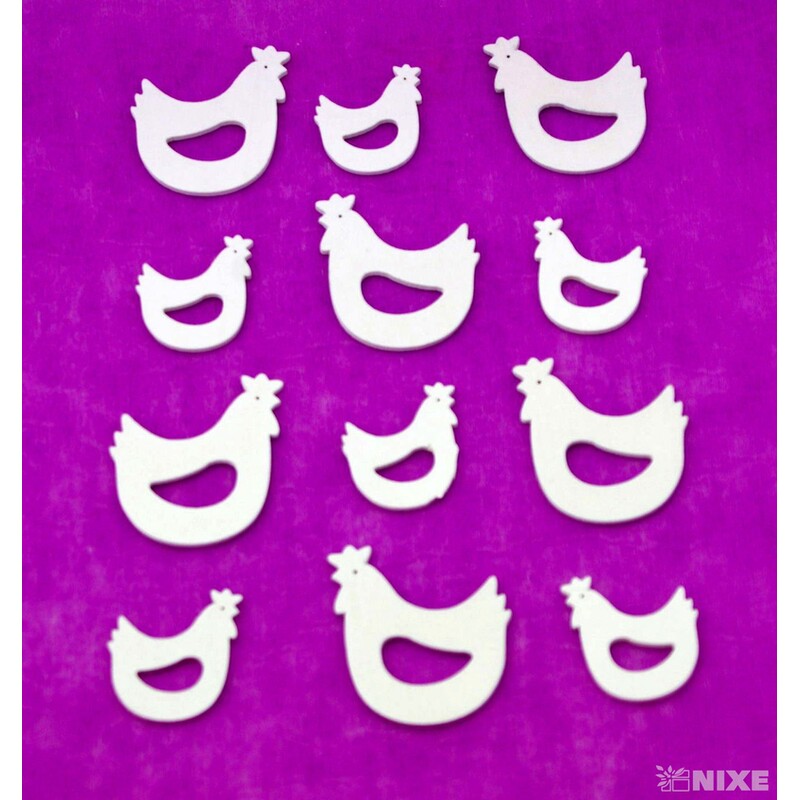 SLEPICE DŘEVO 4-5cm 12ks*BÍLÁ