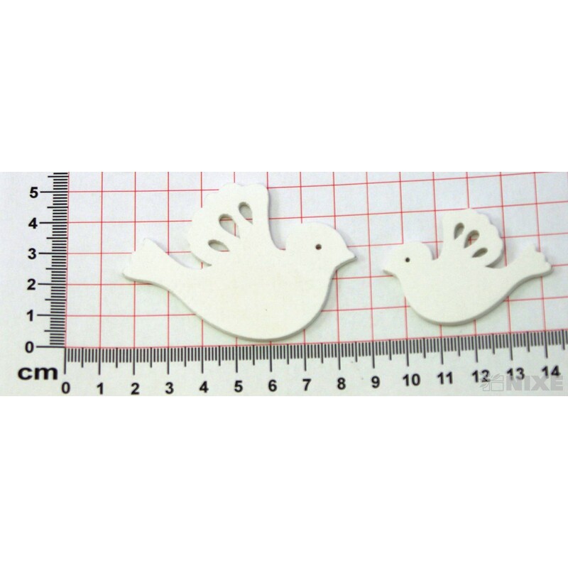 PTÁČEK DŘEVO 6-5cm 12ks*BÍLÁ