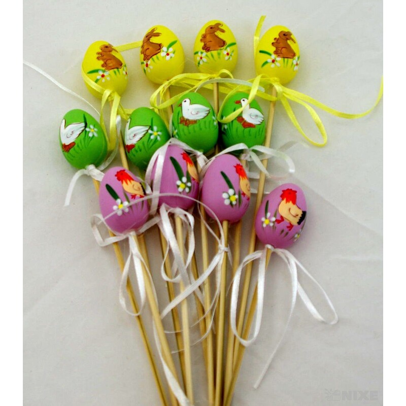 ZÁPICH VAJÍČKA 12ks 2,5x25cm*MIX BAREV