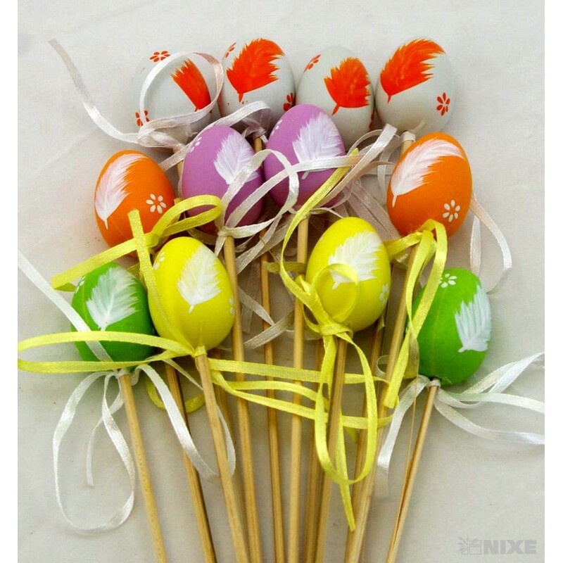 ZÁPICH VAJÍČKA 12ks 2,5x25cm*MIX BAREV